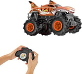 Hot Wheels RC Monster Trucks HW Tiger Shark RC in 1:24 Scale, Remote-Control Toy Truck, All-Terrain Capabilities with Terrain Action Tires, Full Function RC