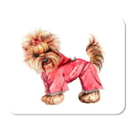 Mousepad Computer Notepad Office Dog in Pink Suit Hood Yorkshire Terrier Bow Home School Game Player Computer Worker Inch