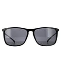 Hugo Boss Rectangle Mens Black Grey Polarized Sunglasses - One Size