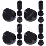 4 X Panasonic Universal Cooker/Oven/Grill Control Knob And Adaptors Black