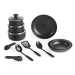 Salter BW12055IS Clip & Cook Kitchen Pan Set – Oven Safe Frying Pans, Saucepans, Cooking Utensils, 2 Removable Handles, Stackable For Space Saving, Non-Stick, Induction Suitable, Hob-To-Oven, 14-Piece