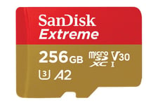 SanDisk Extreme - flash-minneskort - 256 GB - mikroSDXC UHS-I