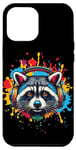 iPhone 12 Pro Max Raccoon Headphones Racoon Lover Trash Panda Vibrant Colorful Case