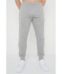 Nike Mens Repeat Taping Logo Fleece Cuffed Joggers in Grey Cotton - Size Medium
