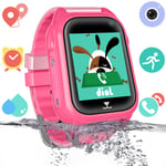 Kids Waterproof Smartwatch with LBS Tracker - Boys & Girls IP67 Waterproof Smart Watch Phone with Camera Games Sports Watches Supplies Grade Student Back to School (S8-Pink-2)