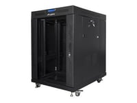 Lanberg Ff01 Series - Rack Skåp - 800 X 1000, Platt Paket, Med Glasdörr, Lcd - Med 6 Kylfläktar, Lcd-Skärm, Termostat - Fristående - Svart, Ral 9004 - 15U - 19"