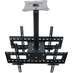 Takfäste för två TV/skärmar, gjord för 37"-50", max 100kg, tiltbar 25°, svart