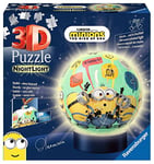 Ravensburger - Puzzle 3D Ball illuminé - Minions 2 - A partir de 6 ans - 72 pièces numérotées à assembler sans colle - Socle lumineux inclus - 11180
