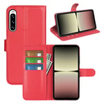 Sony Xperia 10 V PU Wallet Case Red