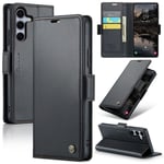CaseMe Samsung Galaxy S25 Plus Slimmat RFID-plånboksfodral, Svart