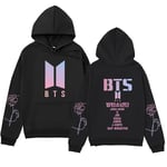 Bts Unisex Hoodie Casual Hoodie Cosplay Jacka Topp Svart Svart Black S