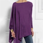 Loose Shirts Solid Color Long Sleeve Pullover Tops Casual Women Z Xl