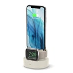 elago Mini Charging Hub Dual Charging Stand Compatible with Apple Watch 38 42 40 44mm Series 6 SE 5 4 3 2 1, AirPods 2, 1, iPhone 11, XS Max, XR and more (Cables not included) - Classic White