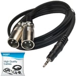 6ft 1/8" 3.5mm to Dual XLR Male Splitter Cable for M-Audio BX5a / m-audio BX5 D2