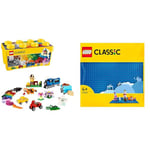 LEGO 10696 Classic Medium Creative Brick Box, Easy Toy Storage, Colourful Bricks Building Set, Toys & 11025 Classic Blue Baseplate, Construction Toy for Kids, Building Base, Square 32x32