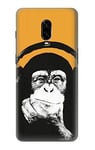 Funny Monkey with Headphone Pop Music Case Cover For OnePlus 6T