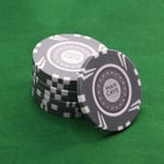 25 x Full Size Poker Chips Man Cave Branded Roulette Casino Texas Hold Em Grey