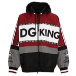 DOLCE & GABBANA Hooded Oversize Jacket DG KING Black Red White 54 US 44 XL 11494