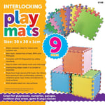 Kids Interlocking Soft Baby EVA Soft Foam Activity Play Mat Tiles 9 Pieces