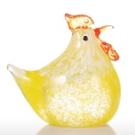 Extaum Tooart Small Chicken Glass Sculpture| Home Decor Glass Modern Art Modern Sculpture| Ornament Gift Animal Craft Decoration Gifts for Birthday/Valentine's Day