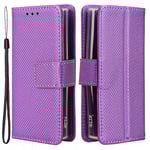 För Nokia 105 4G (2023) Diamond Texture PU Läder Plånbok Telefonfodral Skyddande Stativfodral [FW] Purple