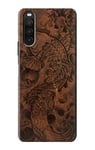 Fish Tattoo Leather Graphic Print Case Cover For Sony Xperia 10 III
