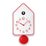 Guzzini - QQ-UP Horloge Murale avec Pendule - Rouge, 18,8 x 9,8 x h37 cm - 16860555