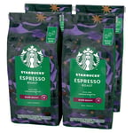 STARBUCKS Espresso Roast, Dark Roast, Whole Bean Coffee 450g (Pack of 4)