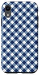 Coque pour iPhone XR Carreaux carrés vichy bleu à carreaux