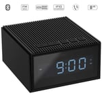 Bluetooth Speaker Alarm Clock Radio, Portable Mini FM Radio Audio Clock, Outdoor Tourist Handsfree Digital Radio Clock,Black,alarm clock digital ANJT (Color : Black)