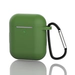 Airpods Coque de Protection en Silicone Souple avec Porte-clés pour Apple Airpods 2ème Charging Case Homme Femme Génération Compatible Cadeau Vert