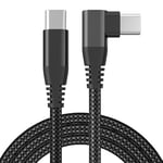 USB-C lader med vinklet kontakt 60 W hurtiglading Sort 2 m