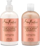 Shea Moisture Coconut & Hibiscus Curl & Shine Shampoo and Conditioner Set 13 oz