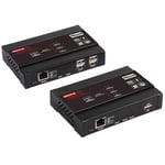 Treaslin 4K KVM HDMI USB Extender Splitter Kit sur IP LAN Ethernet CAT5 CAT5E Cat6,1 à Plusieurs, Prise en Charge du Clavier / Souris, Extension du Concentrateur USB 2.0, TSV563