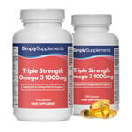 Omega 3 1000mg Triple Strength * Healthy Heart, Brain & Eyes * 240 Capsules