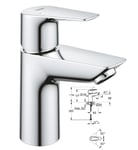 GROHE BauEdge Single Lever Mono Basin Mixer Tap Smooth Body Ecojoy 23330001