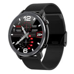 KYLN Smart Watch Men Women ECG SmartWatch Heart Rate Monitor Full Round Touch Smart Watch IP68 Fitness Tracker Bracelet-Black_Steel