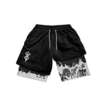 Anime Gym Shorts Män Kvinnor Berserk Manga 3d Print 2 I 1 Prestanda Shorts Träning Sommar Snabbtorkande Kompressionshorts Byxor 14 XXL