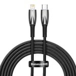 Baseus USB-C till Lightning kabel 20W PD, 2m - Svart