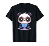 Adorable Book Lover Panda With Reading Glasses Cute T-Shirt
