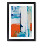 Big Box Art Abstract Painting Vol.327 by S.Johnson Framed Wall Art Picture Print Ready to Hang, Black A2 (62 x 45 cm)