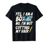 Funny Yes, I Am a Boy No, I'm Not Cutting My Hair Shark T-Shirt