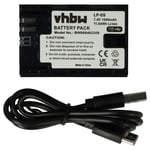 vhbw Batterie compatible avec Blackmagic Pocket Cinema 4K, Micro Cinema Camera 4K, Micro Studio Camera 4K appareil photo (1600mAh, 7,4V, Li-ion), pri