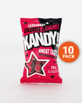 KANDY! Licorice & Cherry 10x70g - Sukkerfritt godteri