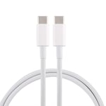 HUAKE Cable USB-C PD 5A USB-C/Type-C Male to USB-C/Type-C Male Fast Charging Cable, Cable Length: 1m (White). (Color : White)