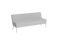 Sofa 3-pers Piece uden armlæn, betrukket med lys grå tekstil, metalben