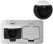 Hermetiskt Dubbeluttag, Rektangulärt, Ip55, Silver