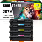 4x Toner Compatible for HP 207A W2210A Color LaserJet Pro M255dw M283fdw No Chip