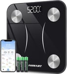 Bluetooth Body Fat Scales, INSMART Smart Digital Bathroom Weight Black 