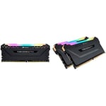 Corsair Kit d'éclairage Vengeance RGB Pro + Kit de Mémorie Enthousiaste (16 Go (2x8 Go), DDR4, 3200 MHz, C16, XMP 2.0) - Noir